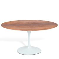 Mesa Saarinen Oval Imbuia 160x90cm - Base Branca - 1