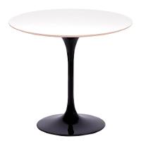 Mesa Saarinen Redonda Fórmica Branca 137cm - Base Preta - 1