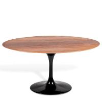 Mesa Saarinen Oval Imbuia 244x137cm - Base Preta - 1