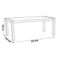 Mesa Sala de Jantar Dumai 220cm Madeira Walnut Escovado - 2