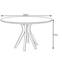 Mesa Sala de Jantar Redonda Tampo de Vidro 130cm Off White - 5