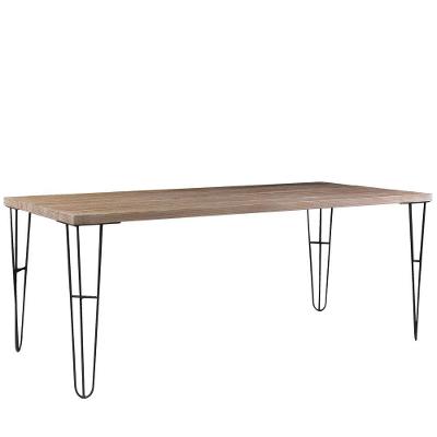 Mesa Sala de Jantar Ludiana 160cm Grafite Madeira Maciça