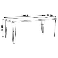 Mesa Sala de Jantar Ludiana 160cm Grafite Madeira Maciça - 3