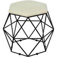 Kit 02 Puffs Aramado Preto Six L02 Suede Bege