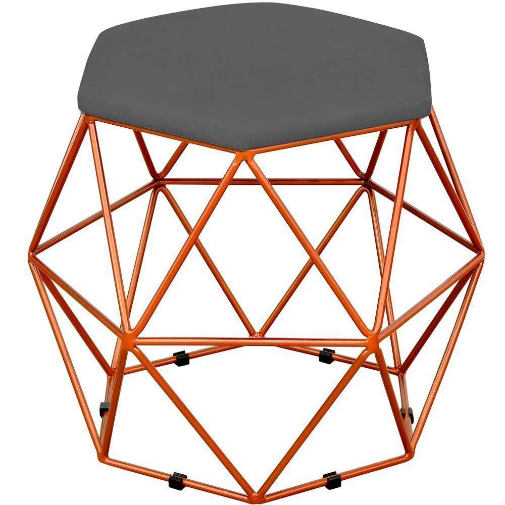 Kit 02 Puffs Aramado Bronze Six L02 Suede Cinza - 5