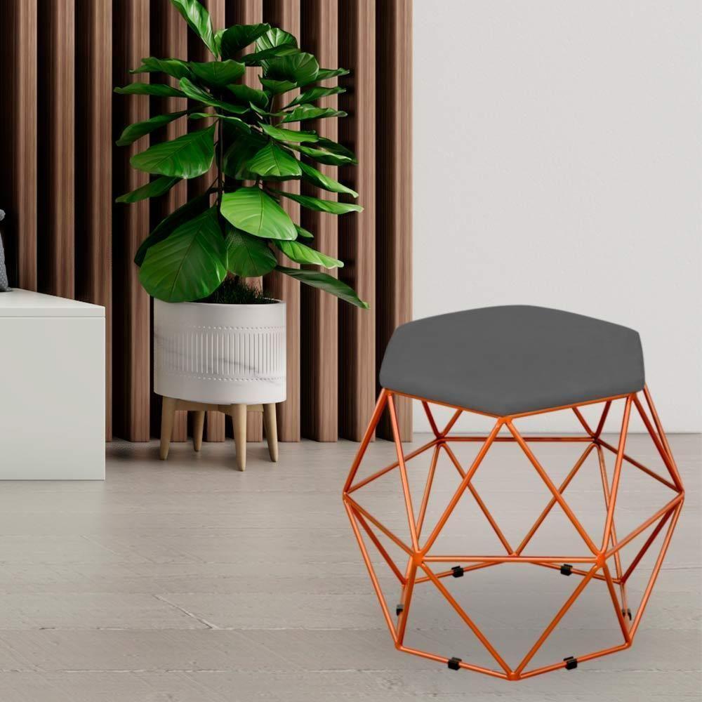 Kit 02 Puffs Aramado Bronze Six L02 Suede Cinza - 7