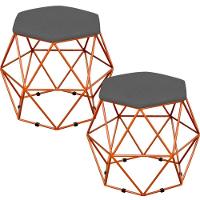 Kit 02 Puffs Aramado Bronze Six L02 Suede Cinza - 1