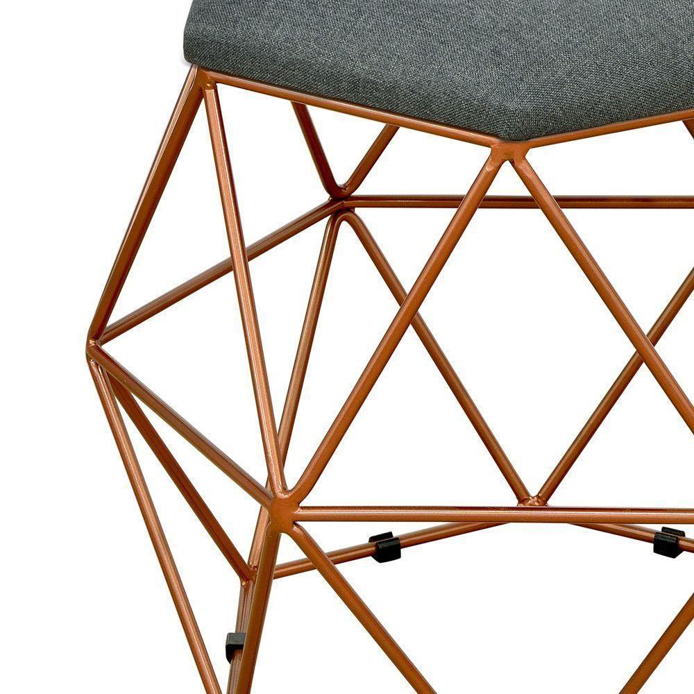 Kit 02 Puffs Aramado Bronze Six L02 Linho Chumbo - 3