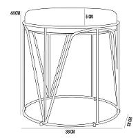 Kit 03 Puffs Decorativo Aramado Bronze Zaya L02 Linho Cinza - 2