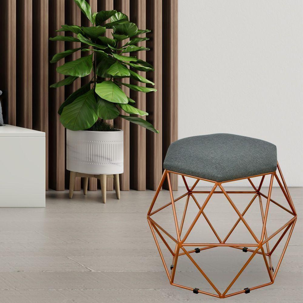 Kit 03 Puffs Aramado Bronze Six L02 Linho Chumbo - 6