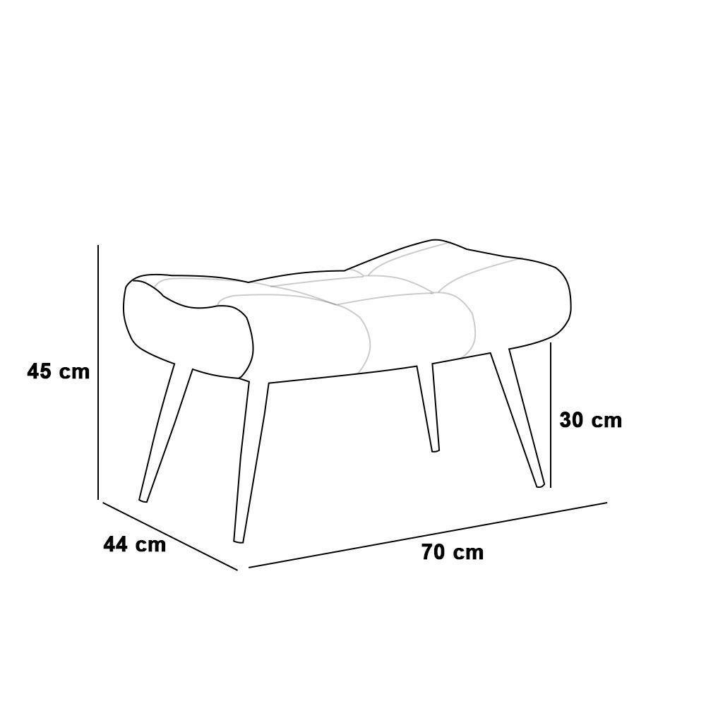 Kit 02 Puffs Sher Facto Pés Palito De Ferro Cor Bege - 2