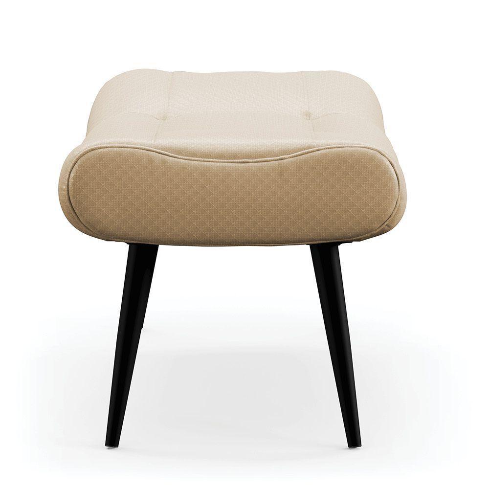 Kit 02 Puffs Sher Facto Pés Palito De Ferro Cor Bege - 6