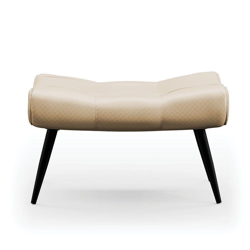 Kit 02 Puffs Sher Facto Pés Palito De Ferro Cor Bege - 7