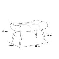 Kit 02 Puffs Sher Facto Pés Palito De Ferro Cor Bege - 2