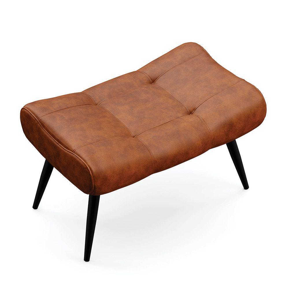 Kit 02 Puffs Sher Corano Pés Palito De Ferro Cor Nozes - 5