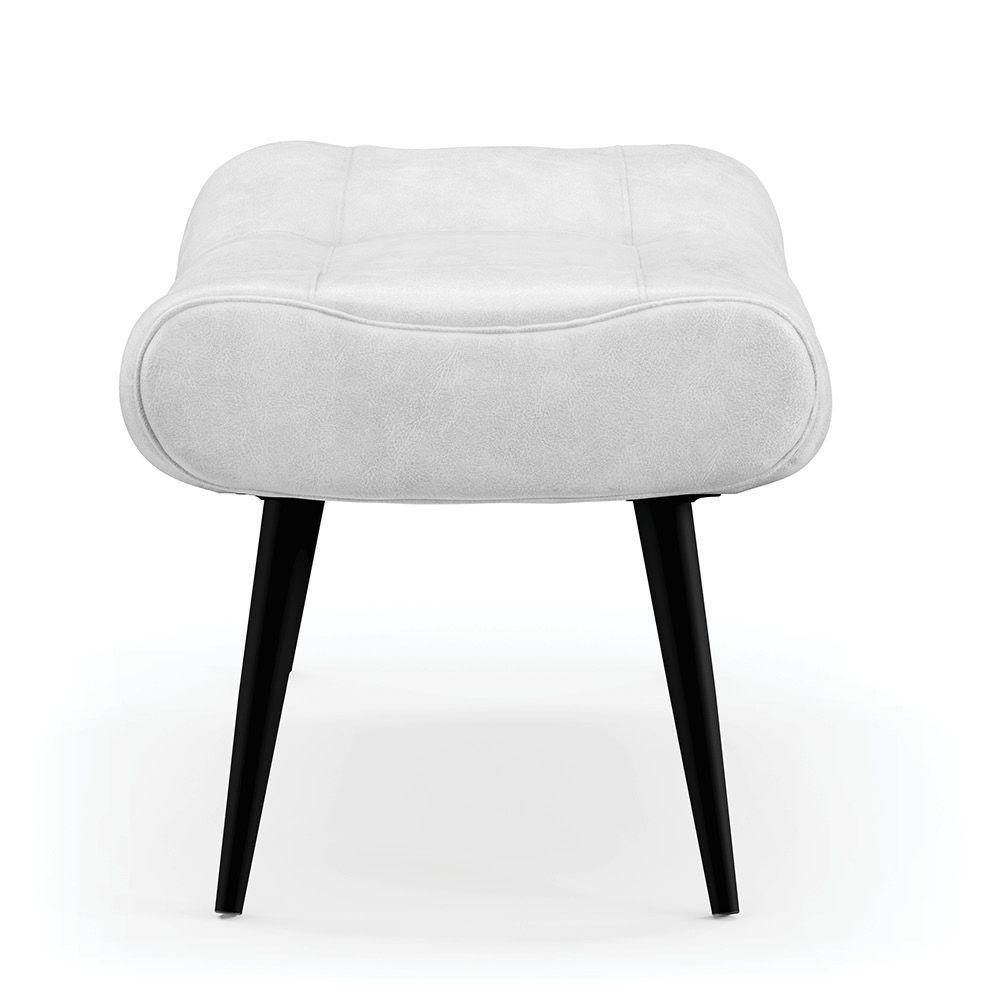 Kit 02 Puffs Sher Corano Pés Palito De Ferro Cor Branco - 6