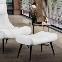 Kit 02 Puffs Sher Corano Pés Palito De Ferro Cor Branco - 3