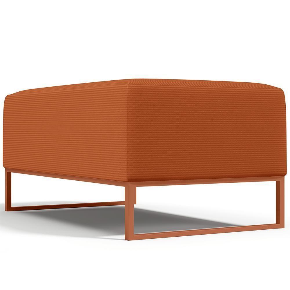 Kit 02 Puffs Decorativo Sala De Estar Cléo 90cm W01 Base Ferro Cobre Tecido Terracota - 4