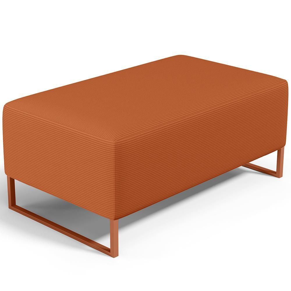 Kit 02 Puffs Decorativo Sala De Estar Cléo 90cm W01 Base Ferro Cobre Tecido Terracota - 8