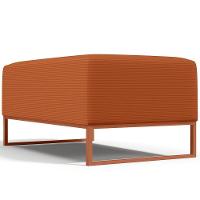 Kit 02 Puffs Decorativo Sala De Estar Cléo 90cm W01 Base Ferro Cobre Tecido Terracota