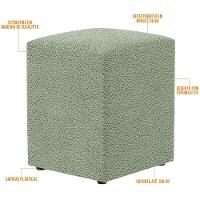 Kit 02 Puffs Quadrado Decorativo Sala De Estar L02 Bouclê Oliva - 3