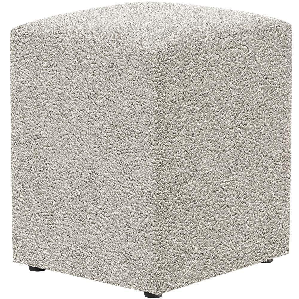 Kit 02 Puffs Quadrado Decorativo L02 Bouclê Creme - 4