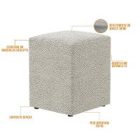 Kit 02 Puffs Quadrado Decorativo L02 Bouclê Creme - 3