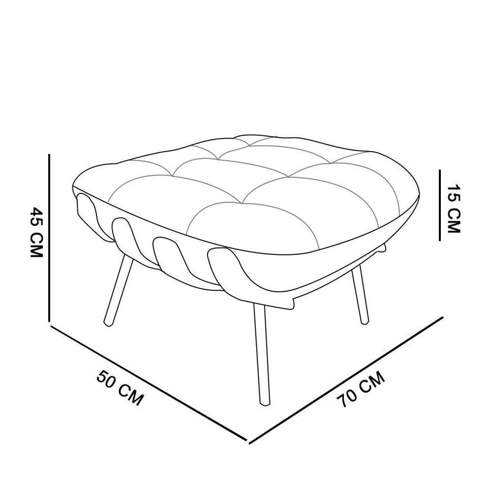 Puff Costela Linho Grafite A26 Base de Metal - 3