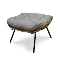 Puff Costela Linho Grafite A26 Base de Metal - 1