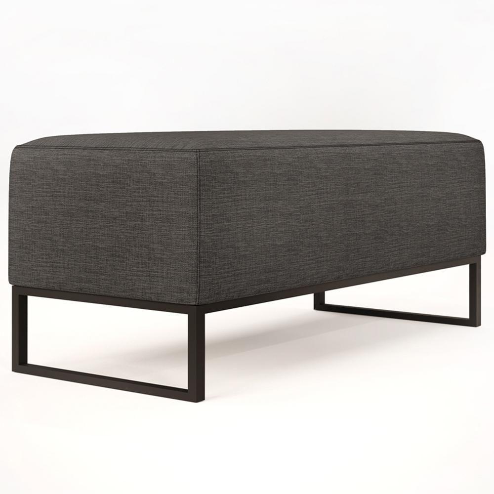 Puff Cléo W01 Base De Ferro 90 Cm Linho Cinza Escuro - 3