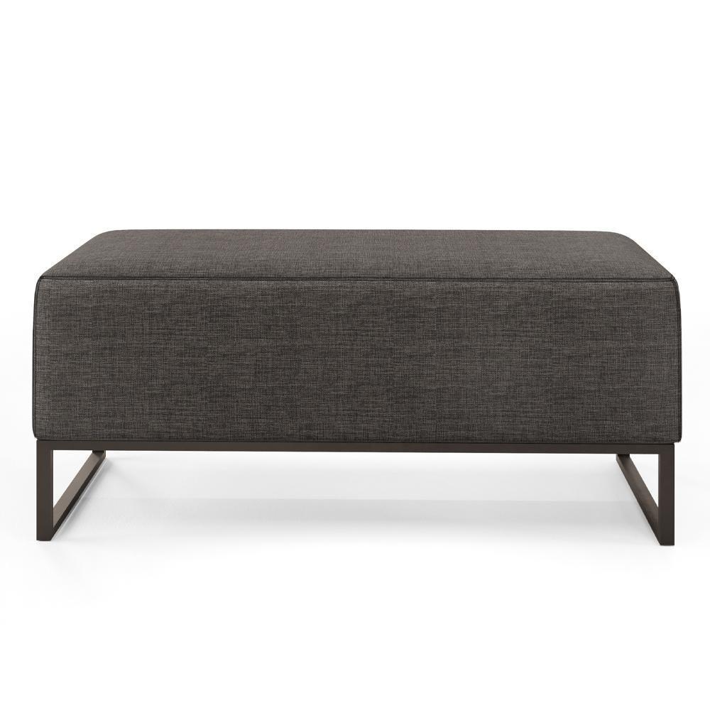 Puff Cléo W01 Base De Ferro 90 Cm Linho Cinza Escuro - 6