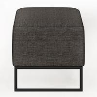 Puff Cléo W01 Base De Ferro 90 Cm Linho Cinza Escuro - 2