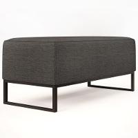 Puff Cléo W01 Base De Ferro 90 Cm Linho Cinza Escuro - 3