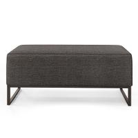 Puff Cléo W01 Base De Ferro 90 Cm Linho Cinza Escuro - 6