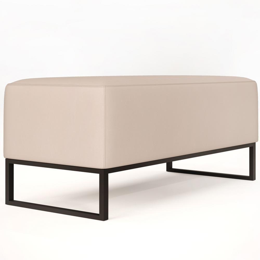 Puff Cléo W01 Base De Ferro 90 Cm Suede Bege - 3