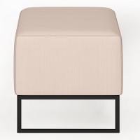 Puff Cléo W01 Base De Ferro 90 Cm Suede Bege - 2