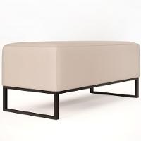 Puff Cléo W01 Base De Ferro 90 Cm Suede Bege - 3