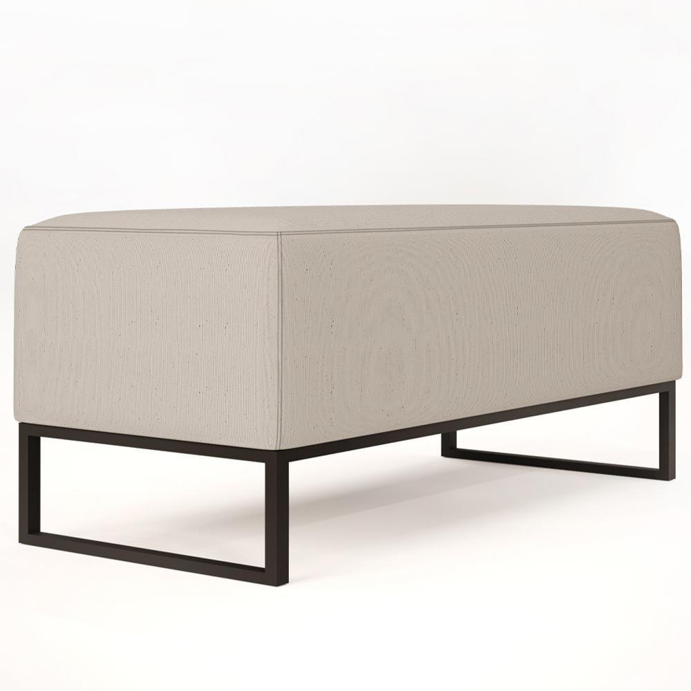 Puff Cléo W01 Base De Ferro 90 Cm Linho Cru - 3