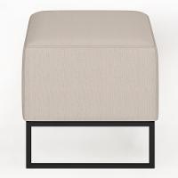 Puff Cléo W01 Base De Ferro 90 Cm Linho Cru