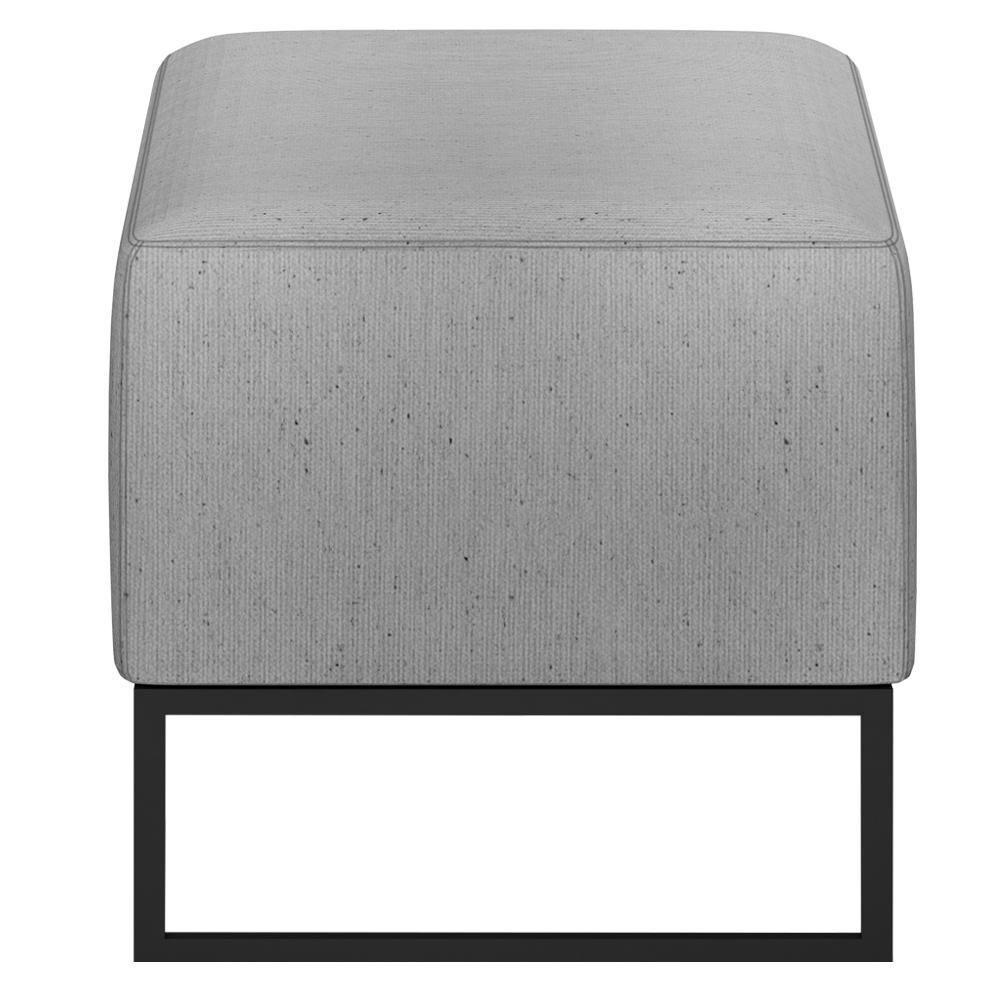 Puff Cléo W01 Base De Ferro 90 Cm Linho Cinza - 2