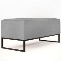 Puff Cléo W01 Base De Ferro 90 Cm Linho Cinza - 3