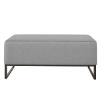 Puff Cléo W01 Base De Ferro 90 Cm Linho Cinza - 6