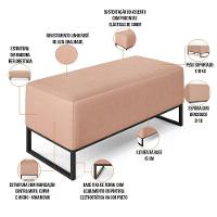 Puff Cléo W01 Base De Ferro 90 Cm Linho Rosê - 5