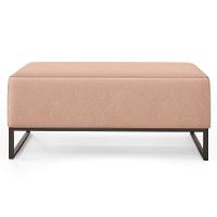 Puff Cléo W01 Base De Ferro 90 Cm Linho Rosê - 6