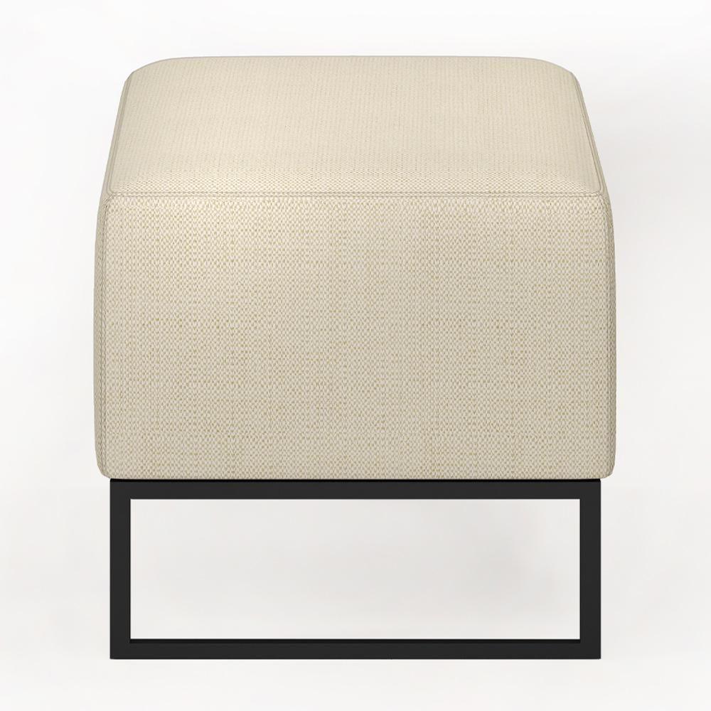 Puff Cléo W01 Base De Ferro 90 Cm Linho Champagne - 2