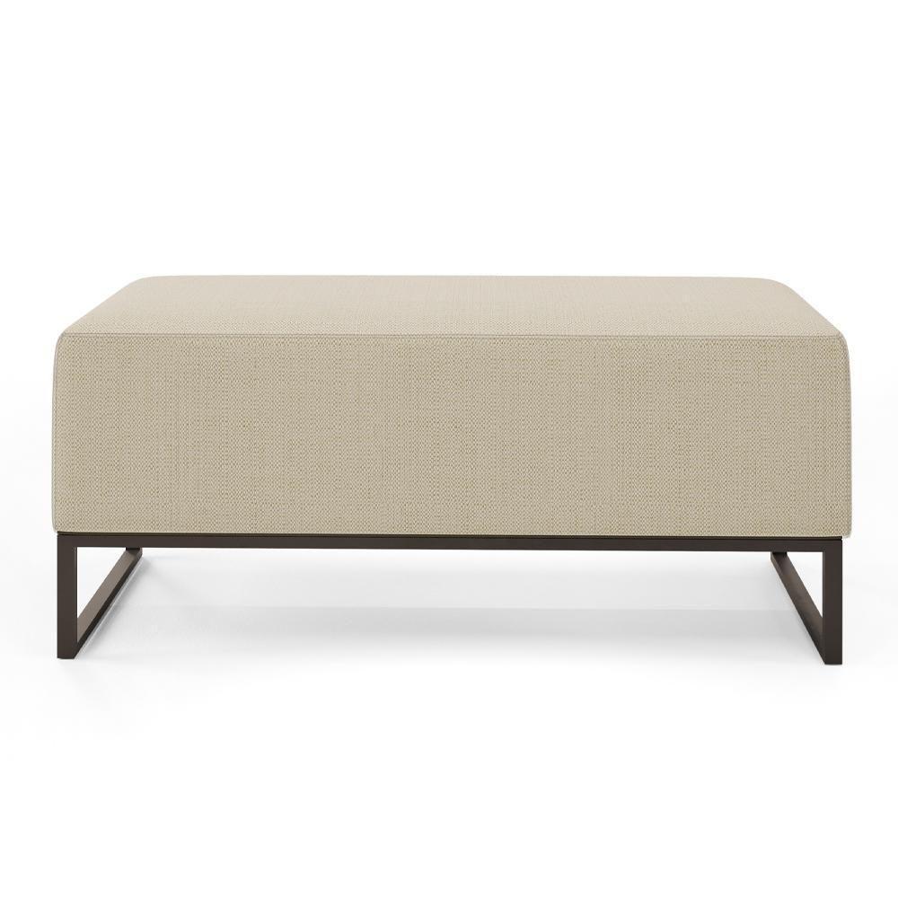 Puff Cléo W01 Base De Ferro 90 Cm Linho Champagne - 6