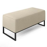 Puff Cléo W01 Base De Ferro 90 Cm Linho Champagne - 1