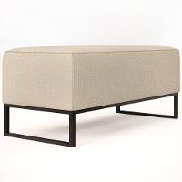 Puff Cléo W01 Base De Ferro 90 Cm Linho Champagne - 3