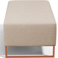 Puff Decorativo Sala De Estar Cléo 90cm Base De Ferro Cobre W01 Linho Bege Escuro- Lyam Decor - 3