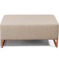 Puff Decorativo Sala De Estar Cléo 90cm Base De Ferro Cobre W01 Linho Bege Escuro- Lyam Decor